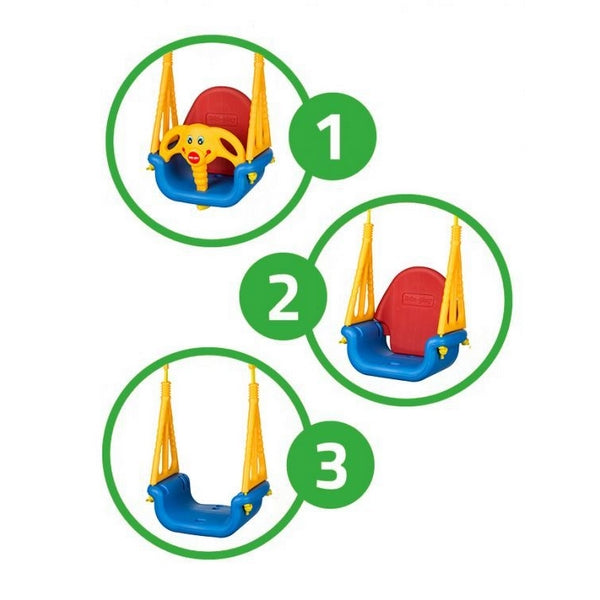 Leagan convertibil 3 în 1 Ecotoys - Albastru cu Rosu