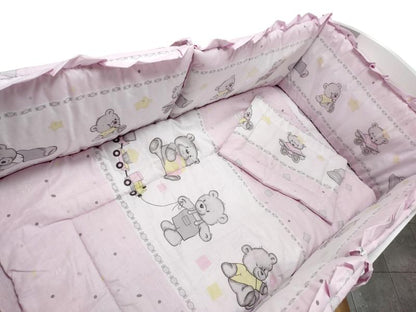 Lenjerie MyKids Teddy Toys Roz M2 5+1 Piese M2 140x70 cm