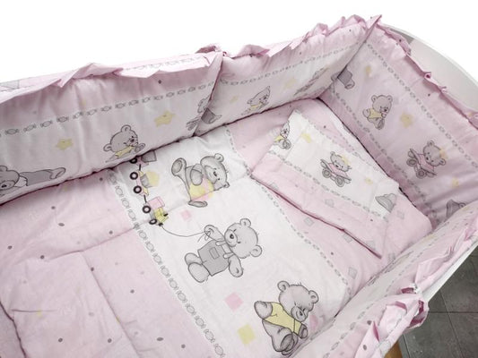 Lenjerie MyKids Teddy Toys Roz M2 5+1 Piese M2 140x70 cm