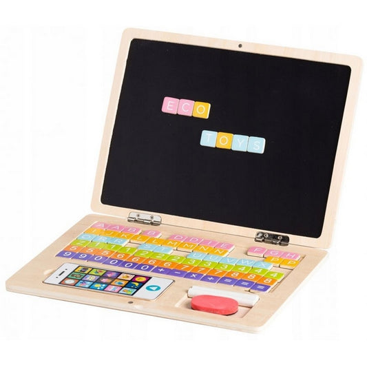 Laptop educational din lemn G068 Ecotoys
