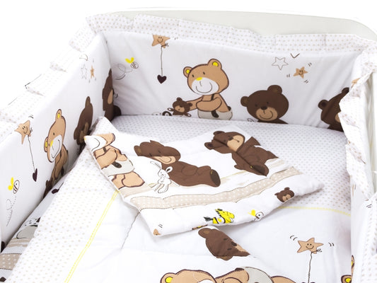 Lenjerie MyKids Teddy Play Maro 4 Piese M1 140x70