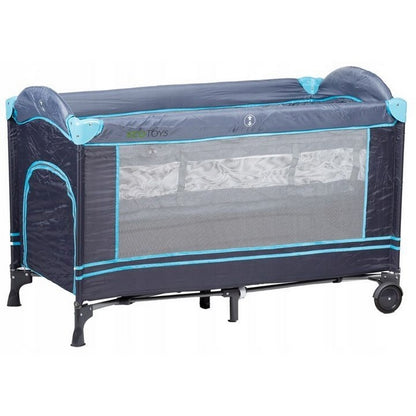 Patut pliabil cu 2 nivele Ecotoys - Bleumarin