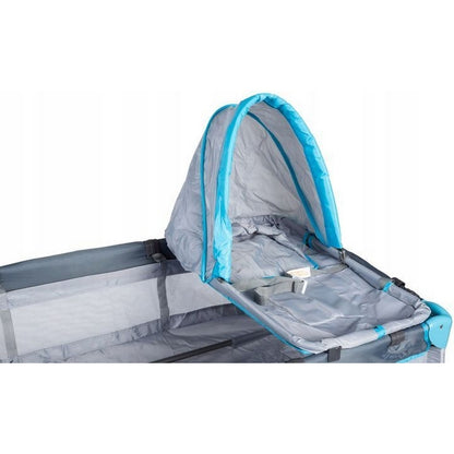 Patut pliabil accesorizat Ecotoys - Gri - Resigilat (husa transport rupta)