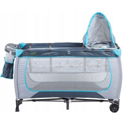 Patut pliabil accesorizat Ecotoys - Gri - Resigilat (husa transport rupta)