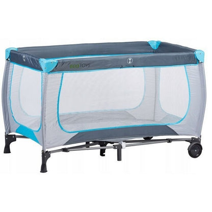 Patut pliabil accesorizat Ecotoys - Gri - Resigilat (husa transport rupta)