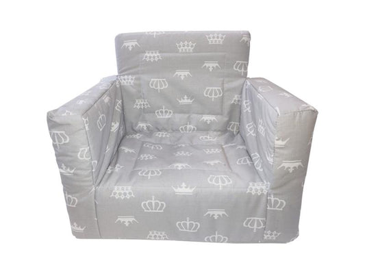 Fotoliu din burete pentru copii MyKids Coronite Gri