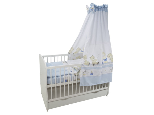 Lenjerie MyKids Teddy Play Blue M1 5 piese 140x70 cm