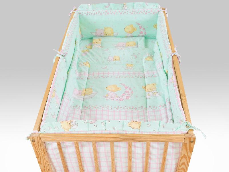 Lenjerie MyKids TEDDY STELUTE Turquoise M1 4+1 Piese 120x60 cm