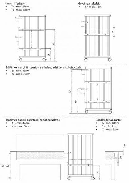 Patut copii din lemn KLUPS Piccolino Natur 90x40 cm