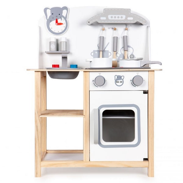 Bucatarie din lemn Ecotoys cu sunete + accesorii bucatarie CA12015