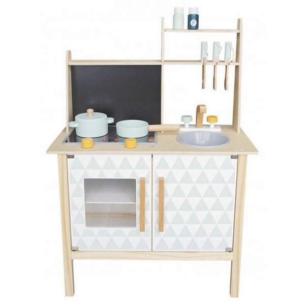 Bucatarie din lemn Ecotoys CA12092 cu tabla pentru retete