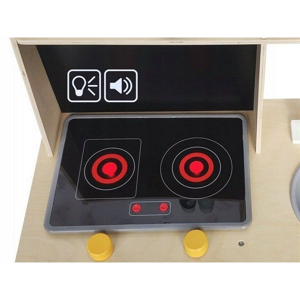 Bucatarie din lemn Ecotoys CA12092 cu tabla pentru retete