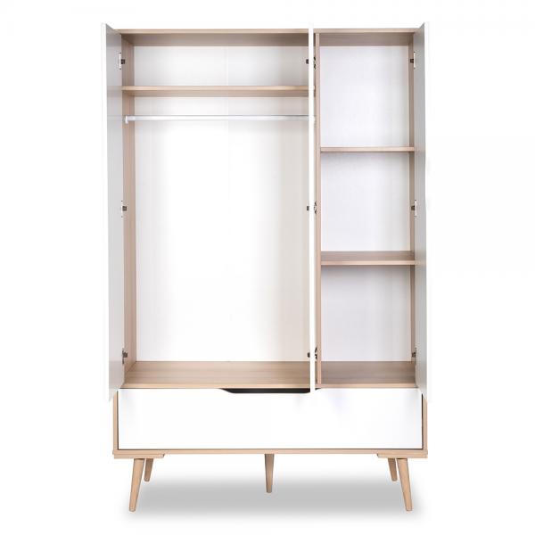 Dulap copii Klups SOFIE Natur-Alb 3 Segmente 