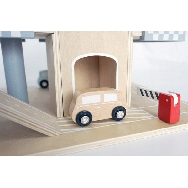 Parcare din lemn cu etaje si lift Ecotoys CA12104