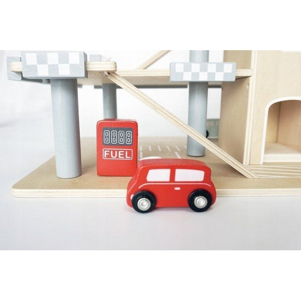 Parcare din lemn cu etaje si lift Ecotoys CA12104