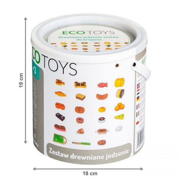 Set alimente din lemn Ecotoys 23 buc