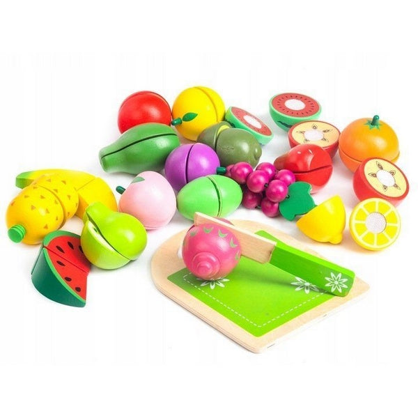 Set fructe din lemn Ecotoys 20 buc