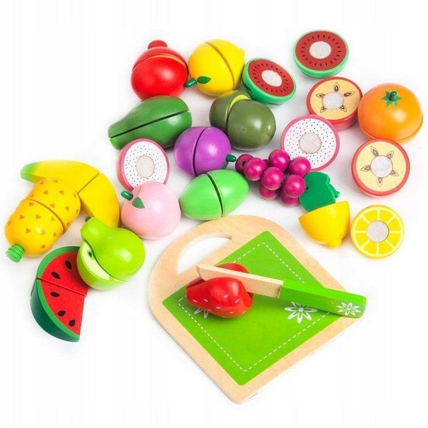 Set fructe din lemn Ecotoys 20 buc