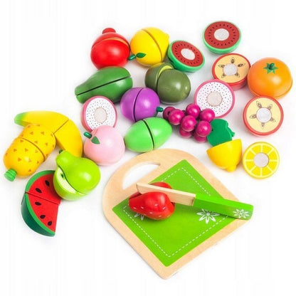 Set fructe din lemn Ecotoys 20 buc
