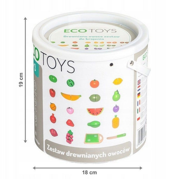 Set fructe din lemn Ecotoys 20 buc