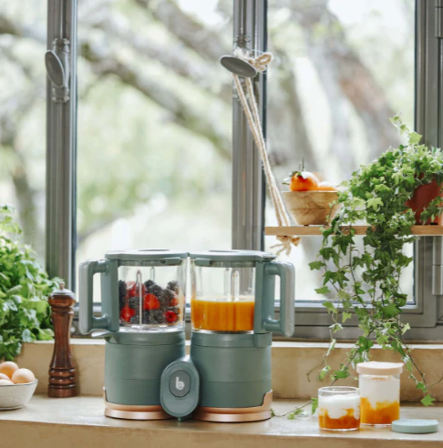 Babymoov - Robot multifunctional Nutribaby Glass 4 in 1 din sticla si otel inoxidabil