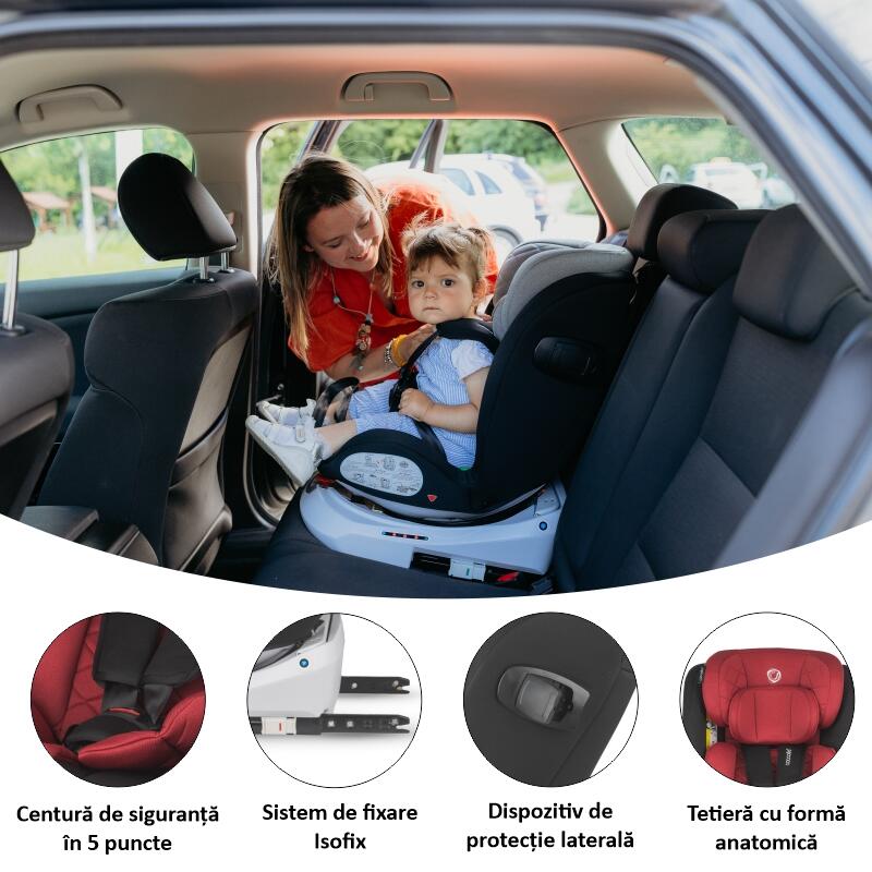 Scaun auto iSize 40-150 cm Coccolle Lyra Dahlia red