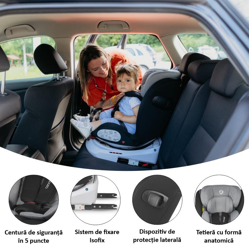 Scaun auto iSize 40-150 cm Coccolle Lyra Greystone