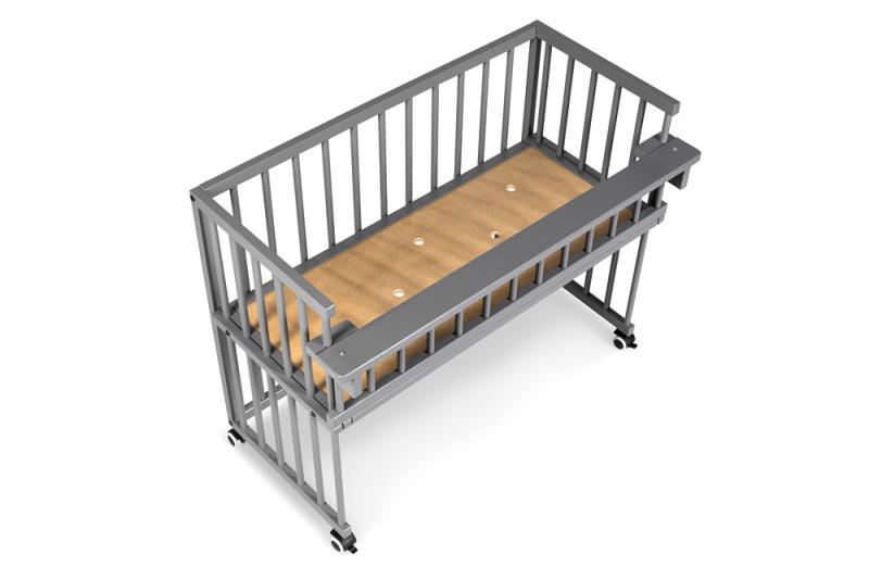 Patut copii din lemn KLUPS Piccolino Grafit 90x40 cm