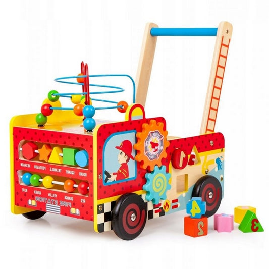 Antemergator educativ Pompieri Ecotoys HM013238, blocuri, labirint, multicolor