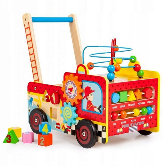 Antemergator educativ Pompieri Ecotoys HM013238, blocuri, labirint, multicolor