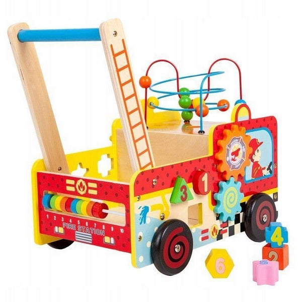 Antemergator educativ Pompieri Ecotoys HM013238, blocuri, labirint, multicolor