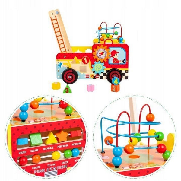 Antemergator educativ Pompieri Ecotoys HM013238, blocuri, labirint, multicolor