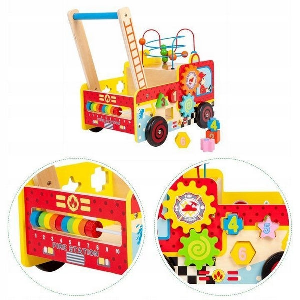 Antemergator educativ Pompieri Ecotoys HM013238, blocuri, labirint, multicolor