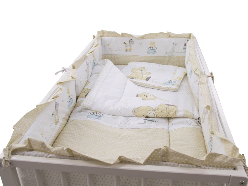 Lenjerie MyKids Teddy Play Bej 4+1 Piese M2 120x60