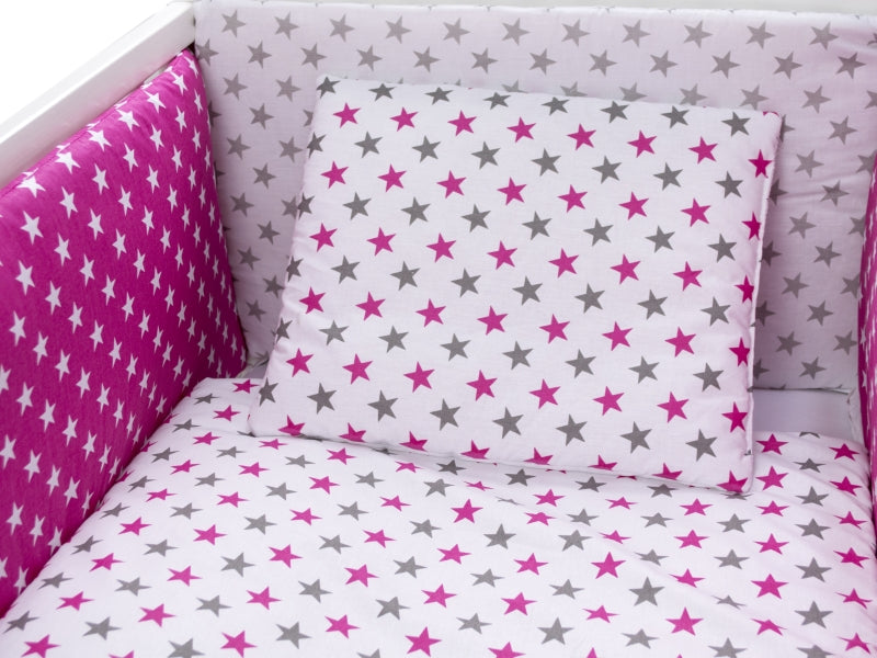Lenjerie MyKids Colorful Stars Pink 9 Piese 120x60 cm