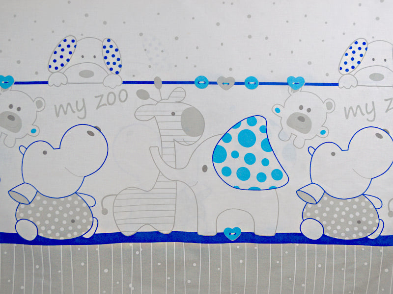 Lenjerie MyKids My Zoo Albastru 5 Piese 120x60 cm