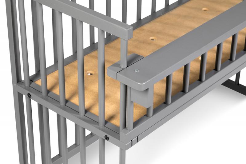 Patut copii din lemn KLUPS Piccolino Grafit 90x40 cm