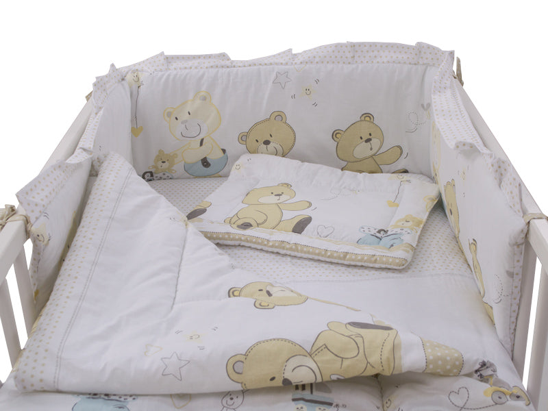 Lenjerie MyKids Teddy Play Bej 4 Piese M1 120x60