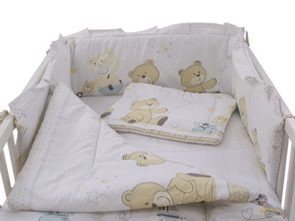 Lenjerie MyKids Teddy Play Bej 4 Piese M1 120x60