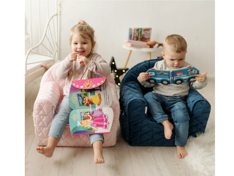 Fotoliu copii Klups Velvet Roz V101