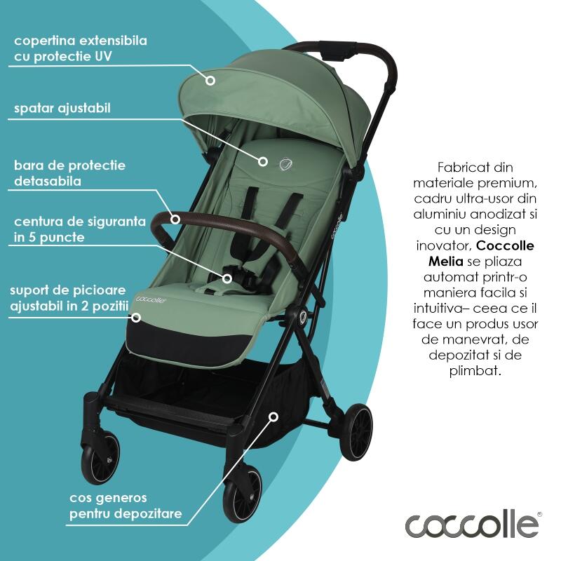Carucior sport autofold Coccolle Melia Mistletoe green