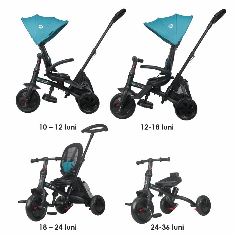 Tricicleta multifunctionala Coccolle Alegra Turquoise tide
