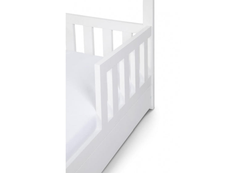 Pat tineret casuta Klups Liv Alb 160x80 cu sertar