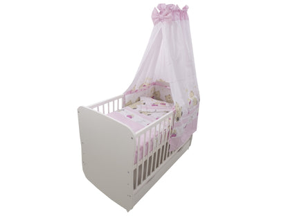 Lenjerie MyKids Teddy Play Pink M1 5 piese 120x60 cm