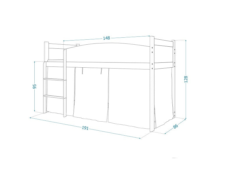 Patut Tineret MyKids Twist Antresola 06 Princess Castle-184x80