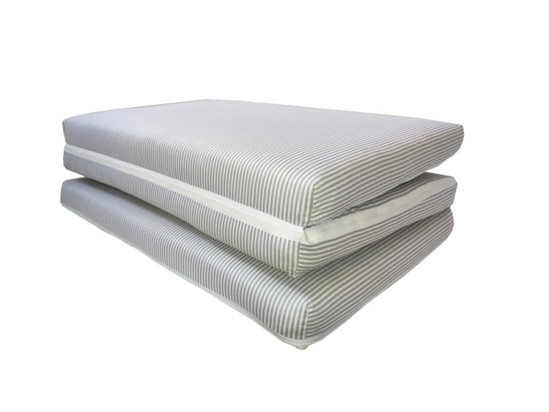 Saltea Pliabila Spuma Poliuretanica 120x60x5 cm - Dungi Gri