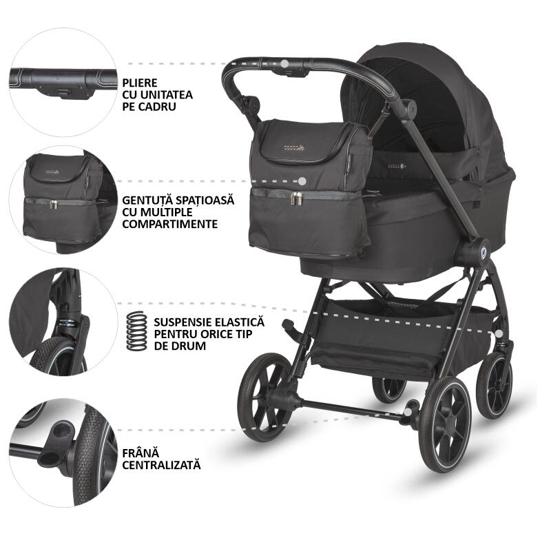 Carucior modular 2in1 Coccolle Serry Jet black