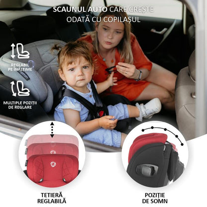 Scaun auto iSize 40-150 cm Coccolle Lyra Dahlia red