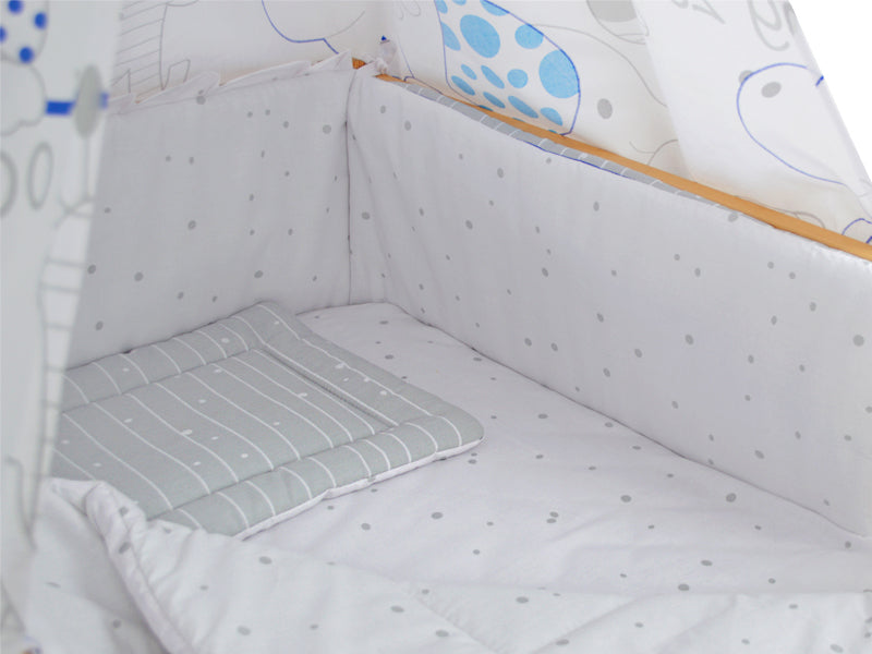 Lenjerie MyKids My Zoo Albastru 5 Piese 120x60 cm