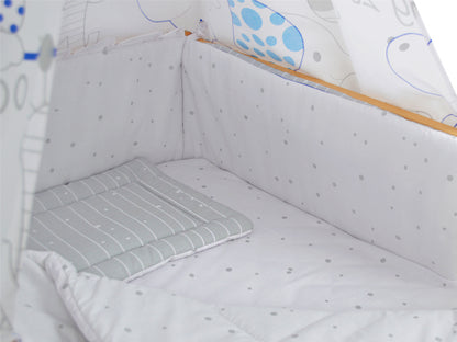 Lenjerie MyKids My Zoo Albastru 5 Piese 120x60 cm